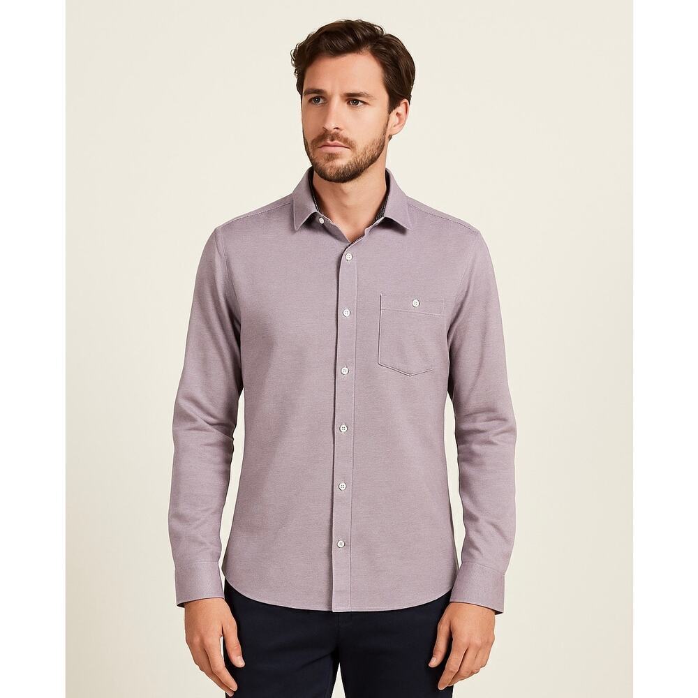 Ted Baker London Purple Textured Button-Up Shirt Size 3 (M)